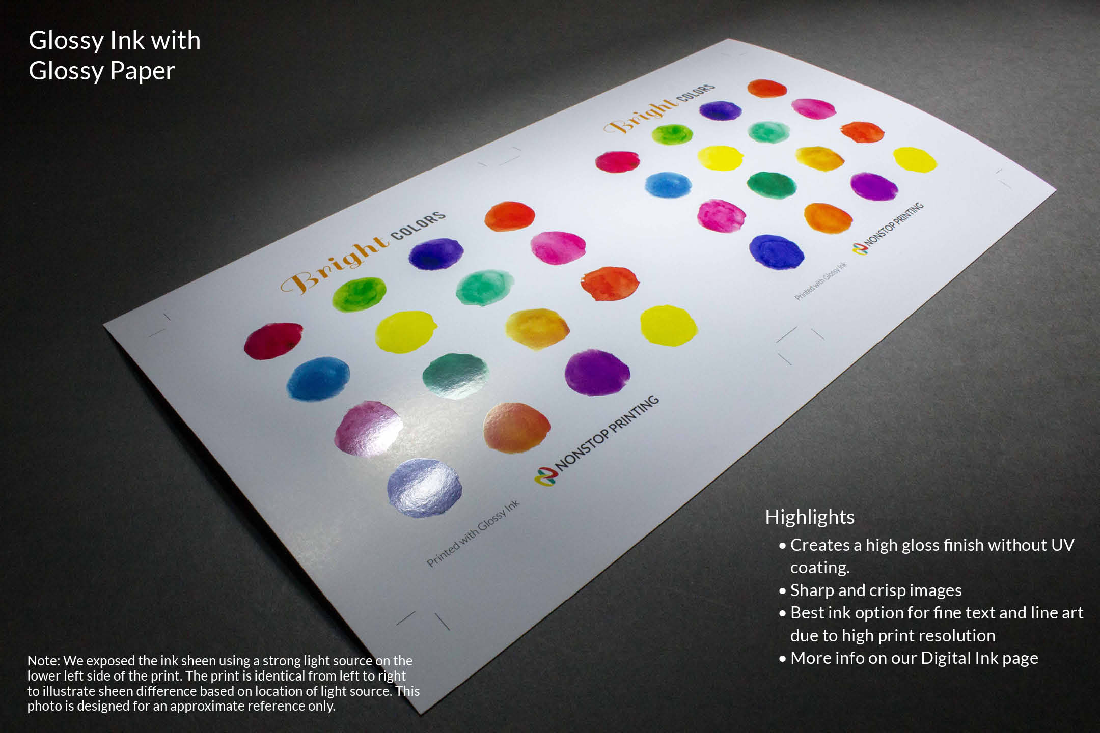 Glossy Ink Nonstop Printing