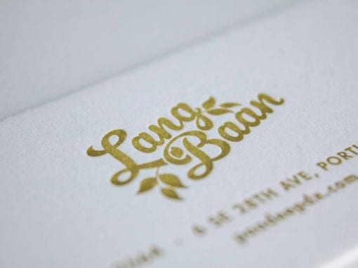 Lang Baan Business Card Letterpressed